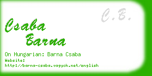 csaba barna business card